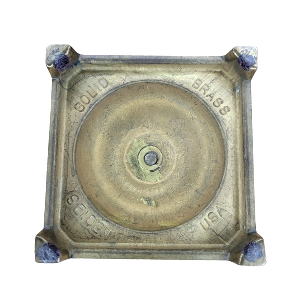 SOLID Brass Candle Stick by Seiden 7" Tall - Picture 3 of 4